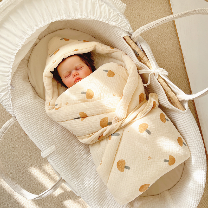 新生婴儿抱被初生包被纯棉春秋冬季包单小宝宝产房加厚款包巾a类