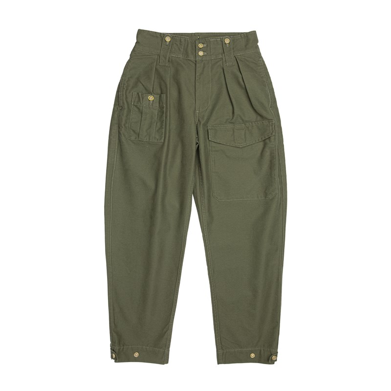 红风复古高腰阔腿甲板裤 英军二战军裤OG107工装裤男春宽松束脚裤