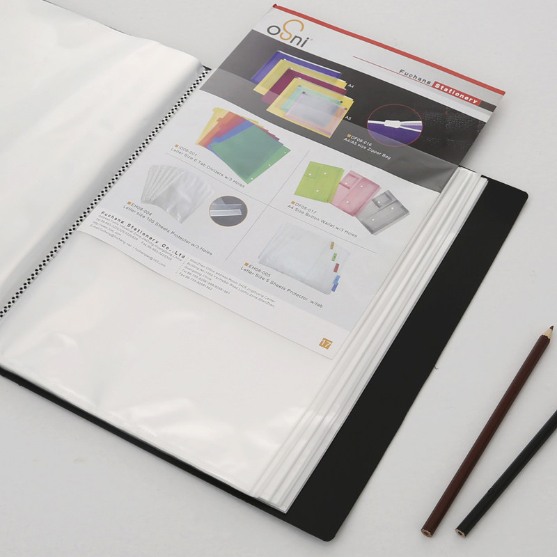 包邮文具80页100页120页A4带盒资料册文件册插页夹资料袋试卷夹