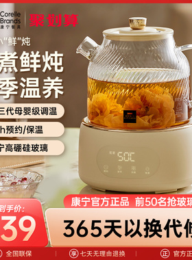 康宁养生壶全玻璃家用多功能小型办公室新款煮茶器烧水壶花茶壶炖