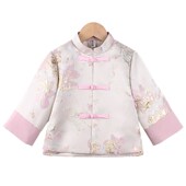 小女孩春秋 中大儿童中国风时髦洋气上衣唐装 女童春装 外套2024新款