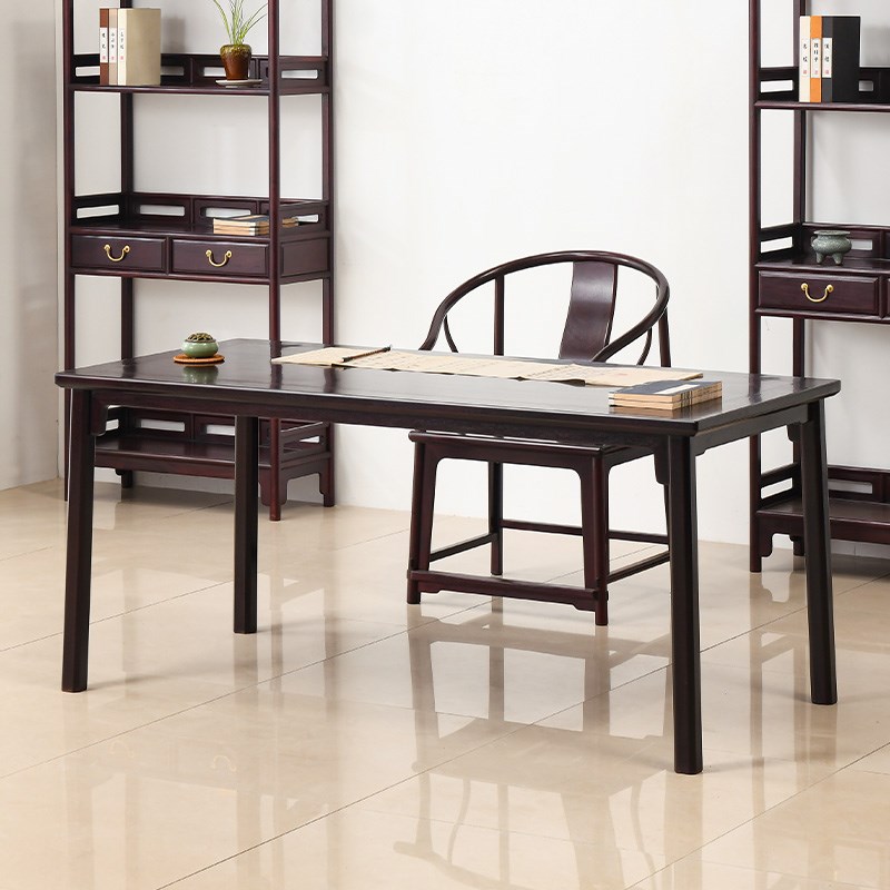 宋韵赞比亚血檀书法桌中式画案书画桌实木写字台非洲小叶紫檀书桌