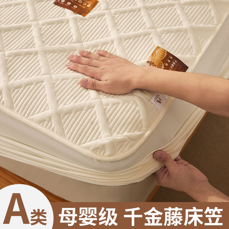 新款全棉夹棉加厚床笠单件防滑席梦思床垫保护套纯棉防尘罩床单套
