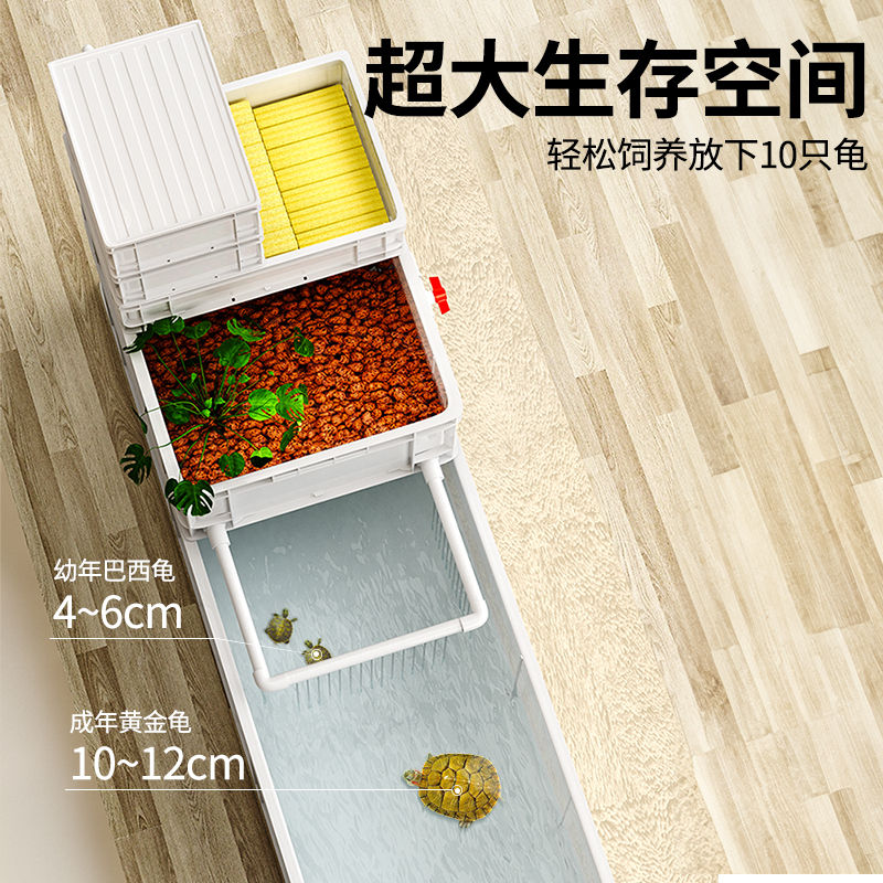 乌龟饲养缸特大号家用大乌龟专用缸客厅乌龟周转箱养龟箱大乌龟缸