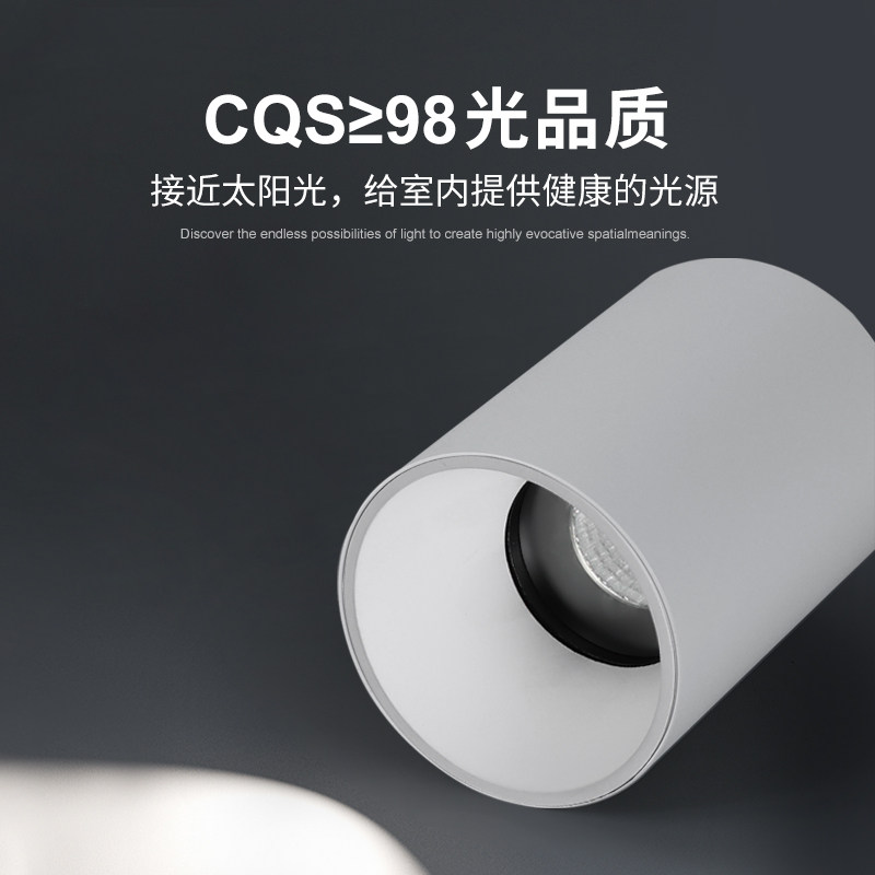 圆形LED明装筒灯免开孔吸顶单头过道走廊客厅洗墙卧室天花COB射灯,家装灯饰光源,明装射灯,淘宝优惠券,粉丝福利购,淘宝优惠卷