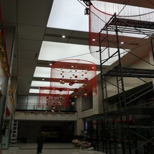 3米*1米婚庆红色白色线帘 婚礼现场背景吊顶圆环道具装饰流苏线帘