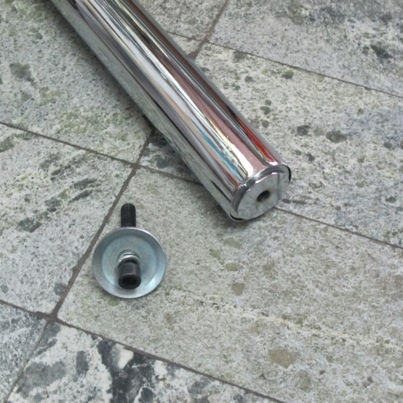 450mm电镀亮光圆盘腿啦叭盘脚咖啡厅快餐桌脚圆桌桌脚腿休闲桌腿