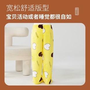 秋冬 包脚裤 儿童法兰绒连袜睡裤 护脚护肚袜子连体宝宝家居保暖暖裤