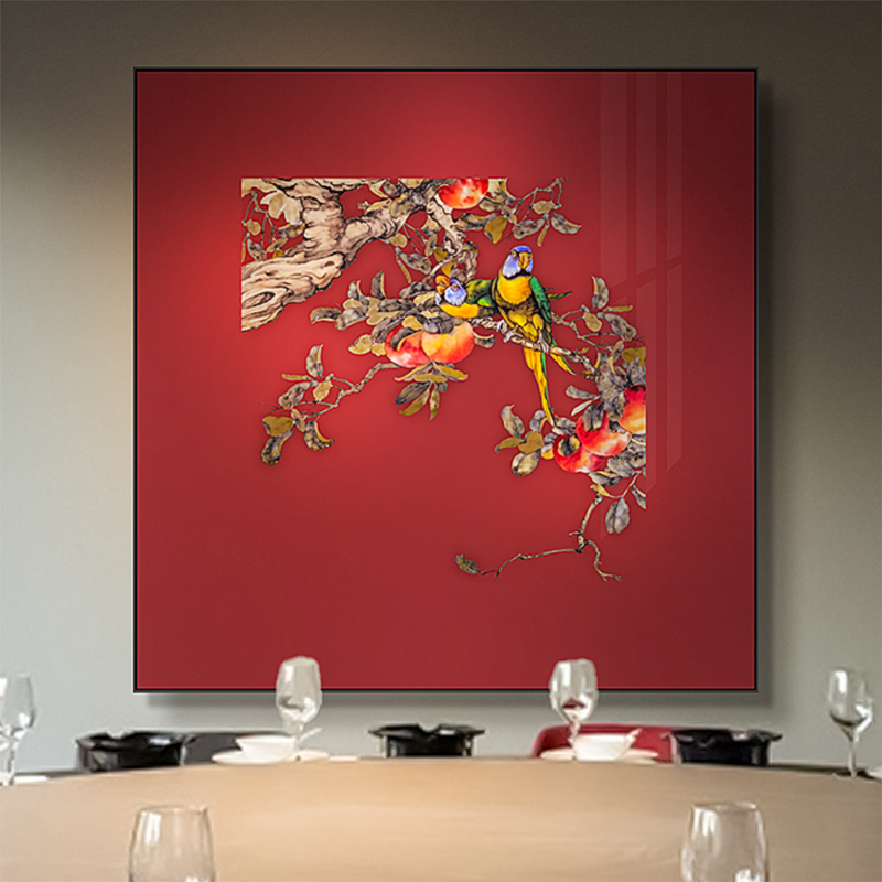 新中式装饰画别墅酒店餐厅客厅寓意好背景墙壁画入户走廊玄关挂画图片