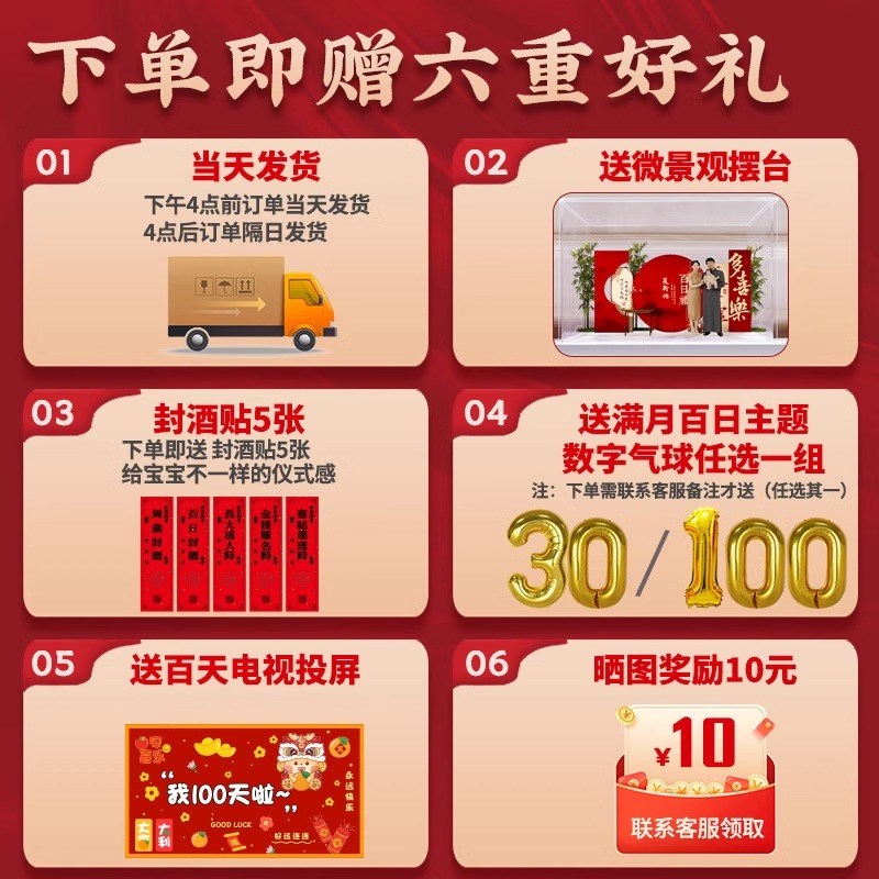 宝宝满月仪式感百天男女百日宴场景布置装饰龙网红kt板背景墙定制