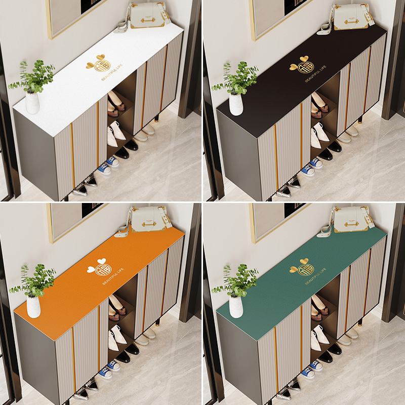 鞋柜盖布 防水防油免洗电视柜台布长条防尘罩pvc皮革玄关台面垫子