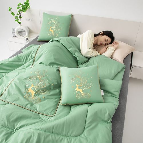 纯棉汽车抱枕被子两用折叠靠垫枕头被办公室沙发午睡空调被二合一