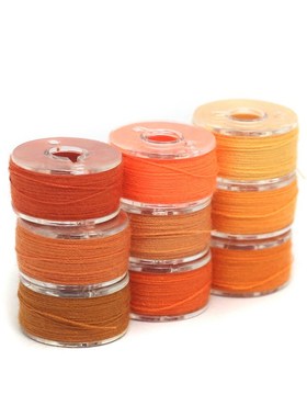 桔色系小线盒 手工布艺DIY缝纫线 桔红色橙色手缝线 10色包邮