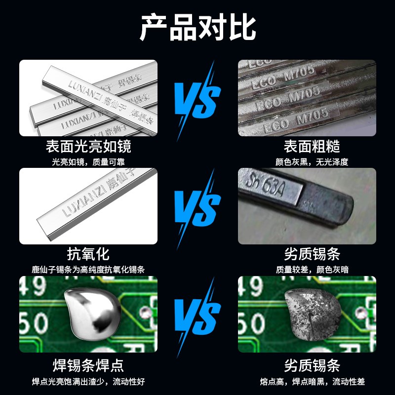 鹿仙子锡条高纯度低温锡块挂锡焊锡锡棒63a环保焊锡丝锡锅烫锡条