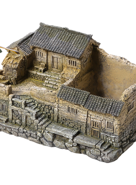 是否还记得小时候一家人在院子的情景!书房装饰老房子摆件 可亮