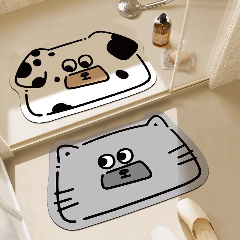 卡通浴室防滑软硅藻泥脚垫子家用卫生间门口吸水垫地垫厕所门垫
