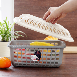 碗筷收纳筐带盖馒头馍馍筐餐桌盖菜罩塑料篮子果蔬筛沥水篮洗菜篮