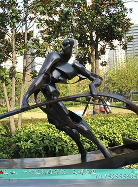 玻璃钢仿铜人物雕塑商业步行街抽象主题塑像制作厂家园林公园雕像