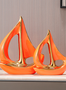 一帆风顺帆船摆件家居饰品招财客厅办公室酒柜装饰品店铺开业礼物