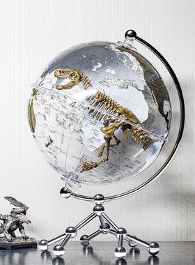 创意透明地球仪摆件轻奢客厅酒柜桌面儿童房女男孩恐龙帆船装饰品