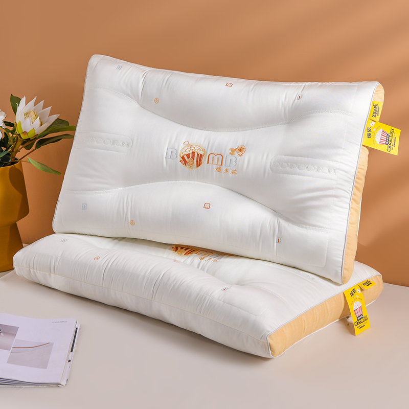 轻奢spa按摩枕芯枕头单只48*74cm成人软枕竹炭有氧定型低枕一只装