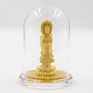 饰品 绒沙金高档创意保平安汽车内饰品汽车摆件用品观音佛像车载装