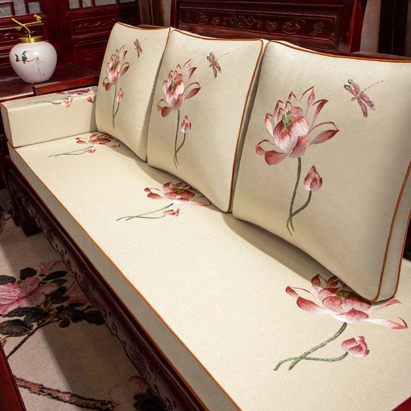 中式红木坐垫三人位沙发垫子高端实木家具座垫罗汉床垫五件定制