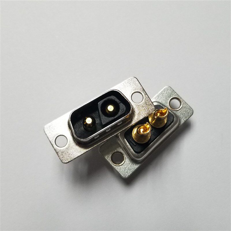 d-sub2芯大电流防呆公母焊线连接器插头插座针孔接口2P 2V2接插件