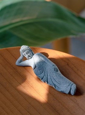石卧佛桌面摆件创意阳台盆景装饰微观造景摆件礼物