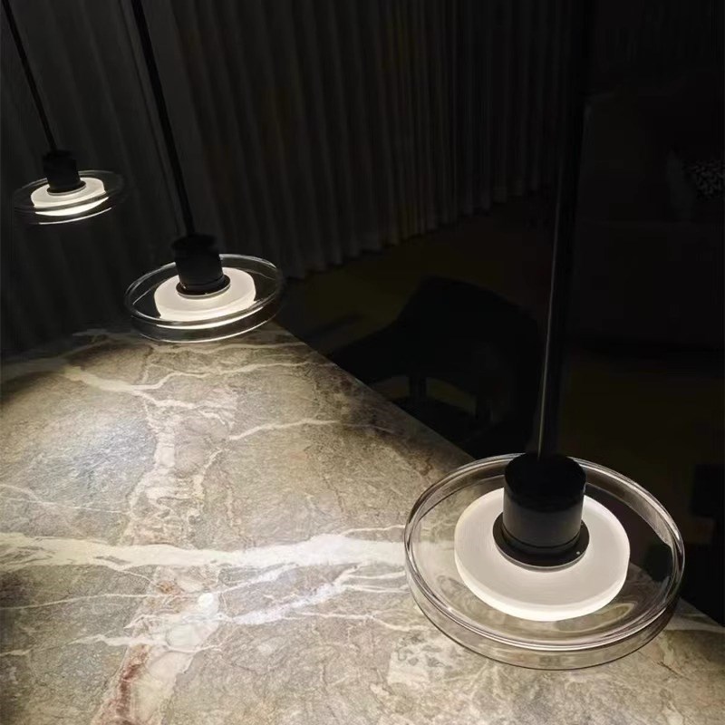 北欧艺术设计师款时尚简约餐厅餐桌吧台卧室床头样板间玻璃小吊灯