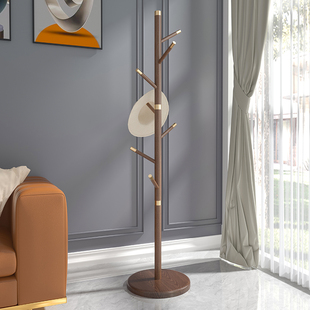 实木衣帽架落地衣架卧室房间挂衣架白蜡木简易立式 家用挂衣服架子