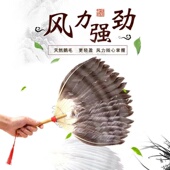 孔雀羽毛扇夏季 手摇中国风舞蹈扇孔明扇 家用鹅毛扇子便携乘凉老式