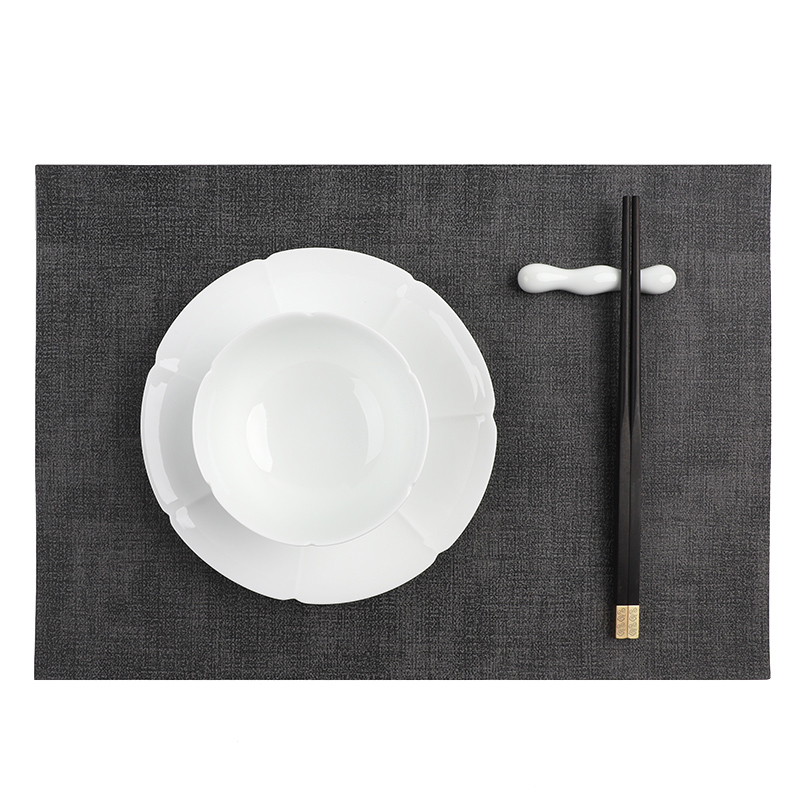 山水一间PU皮革餐垫中式简约实用长方型盘子垫深色浅色
