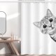 浴帘防水卡通可爱猫咪厕所卫生间浴室洗澡挡水免打孔隔断帘套装