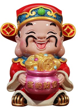 妙工坊财神小摆件招财办公桌发财公仔财神爷家居饰品客厅车载装饰