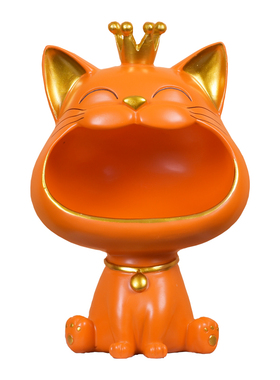 大嘴招财猫入户门口玄关钥匙收纳摆件客厅装饰品鞋柜轻奢前台乔迁