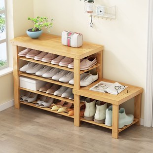 鞋架家用门口换鞋凳简易坐凳一体入户2023新款实木可坐穿鞋的凳子