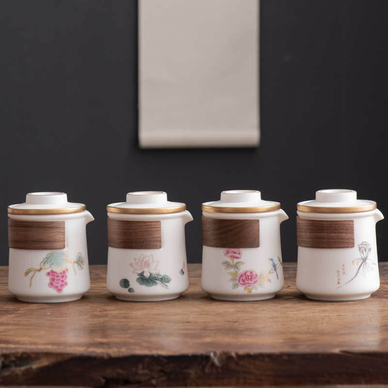 唐舍 中国风茶颜旅行茶具套装羊脂玉瓷快客杯一壶二杯白瓷泡茶杯