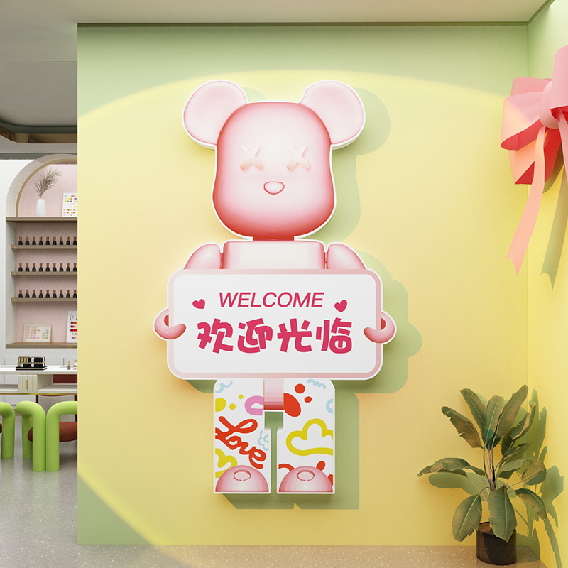 美容院装饰画品房间布置氛围轻奢软装形象墙面网红背景美甲理发店