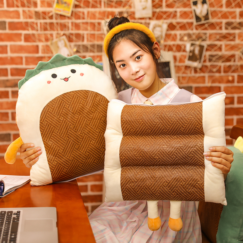 凉席靠垫坐垫一体办公室护腰靠枕久坐学生电脑椅沙发座垫靠枕夏季