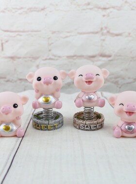 卡通搪胶猪宝存钱罐笔筒小夜灯风铃摆件创意家居装饰品生日礼物