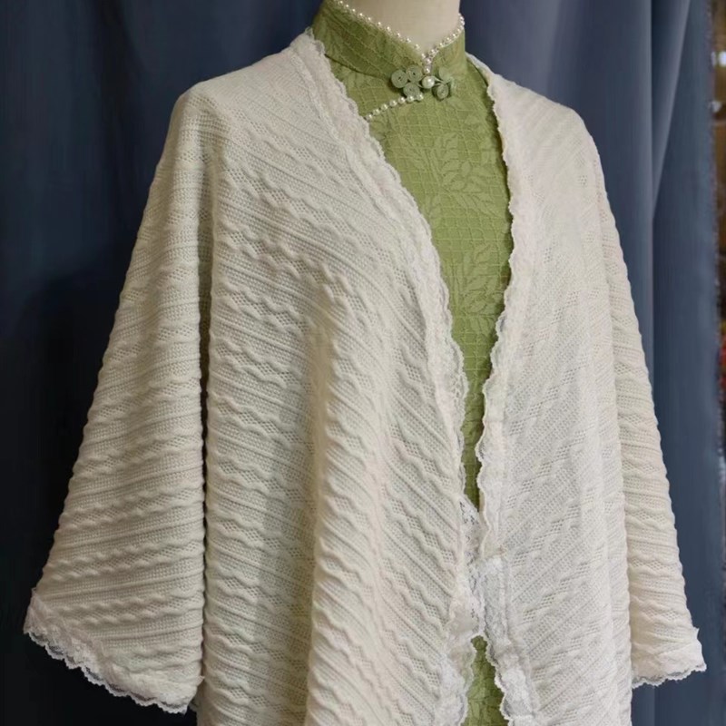 披肩女套头镂空针织外搭斗篷2025开衫四季新款保暖披风百搭旗袍