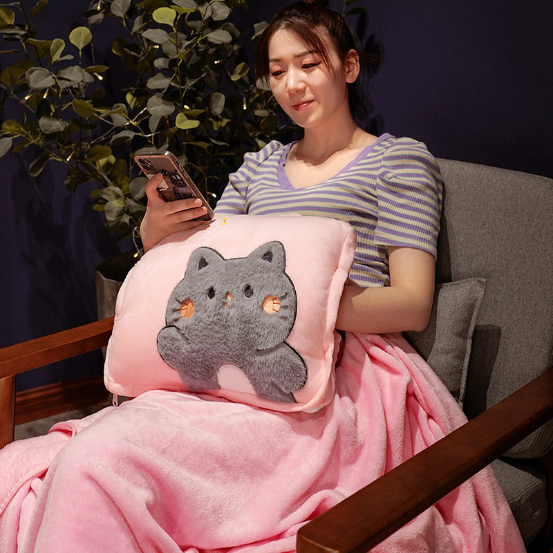 多功能卡通夏季抱枕被子两用枕头被子二合一毯子办公室珊瑚绒午睡