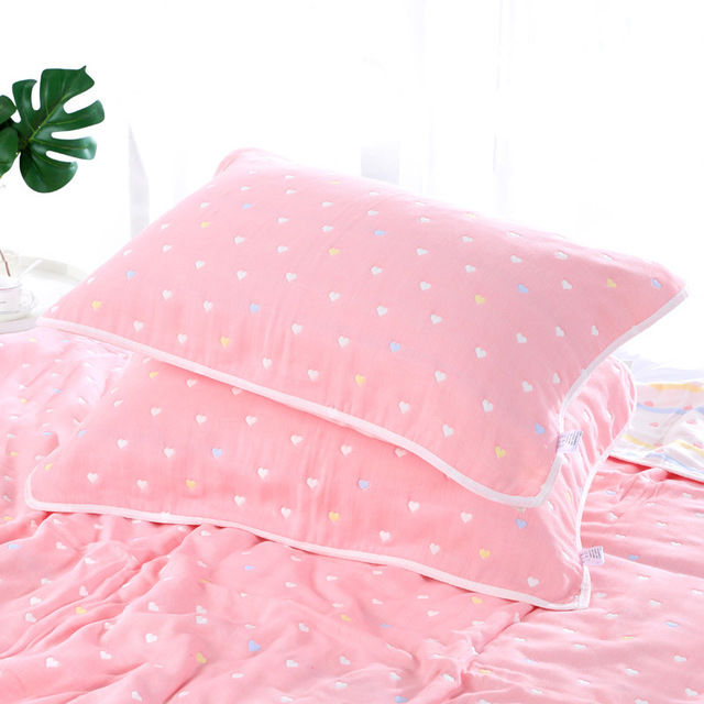 枕套儿童枕套婴儿宝宝纯棉纱布枕套幼儿园枕头套六层卡通透气吸汗