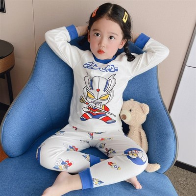 男宝秋衣卫生裤纯棉男童春秋款睡衣两件套女童居家服宝宝卡通家居