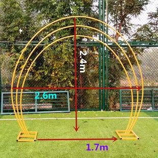 2019新款婚庆道具 三杆背景圆环架子 单双三杆拱门圆弧形婚庆铁艺