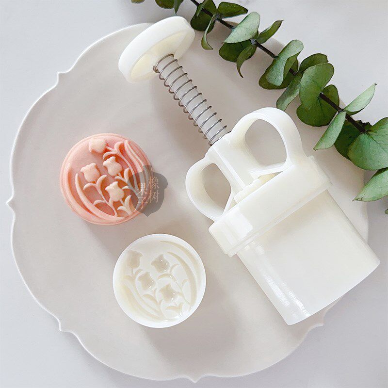 50g郁金香鲜花饼传统美食月饼模具花朵绿豆糕模具软陶摆件diy工具