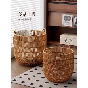 チュシンミ 彷藤编防水脏衣篮收纳筐卧室脏衣筐浴室脏衣篓洗衣篮
