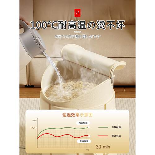 日脚本折叠泡桶过腿泡脚袋用养生足小EQC浴家洗脚盆保温过膝深桶
