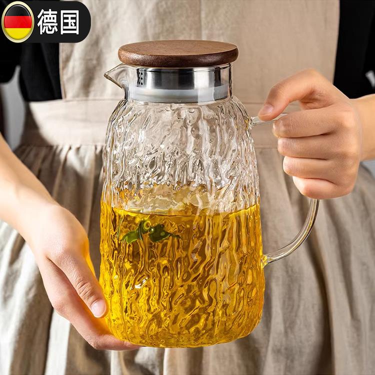 德国冷水壶家用客厅加厚凉水壶玻璃耐高温凉水杯大容量套装泡茶壶